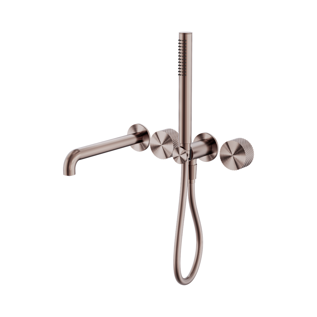 Opal Progressive Nero Shower System Separate Plate With Spout 250Mm - Brushed Bronze