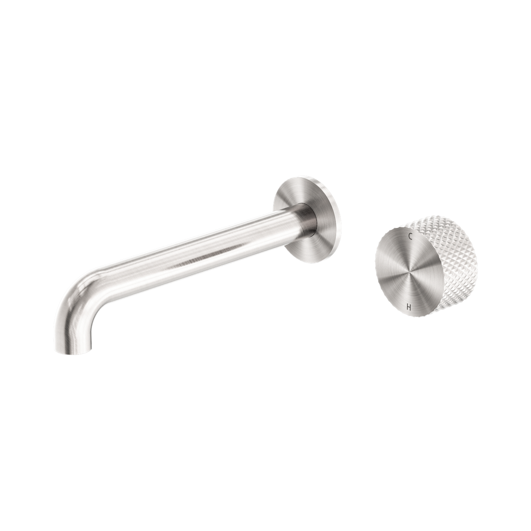 Nero Opal Progressive Wall Basin/Bath Set 120Mm Brushed Nickel