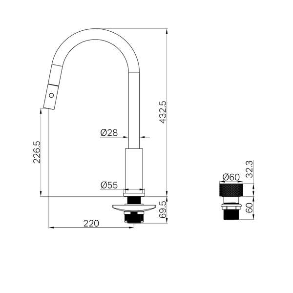 Nero Opal Progressive Pull Out Kitchen Set Brushed Nickel
