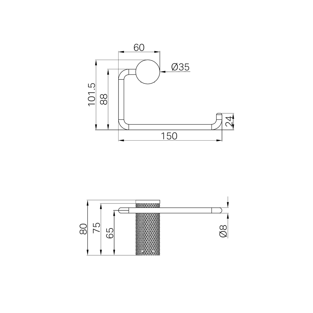 Nero Opal Toilet Roll Holder Brushed Nickel