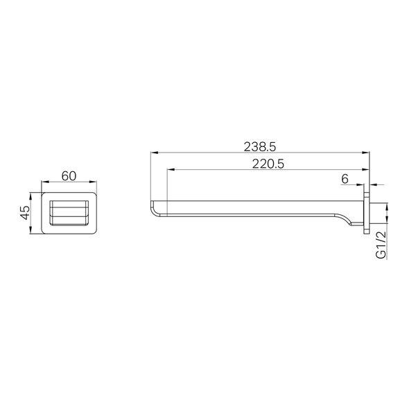 Nero Celia Fixed Bath Spout Only Brushed Nickel