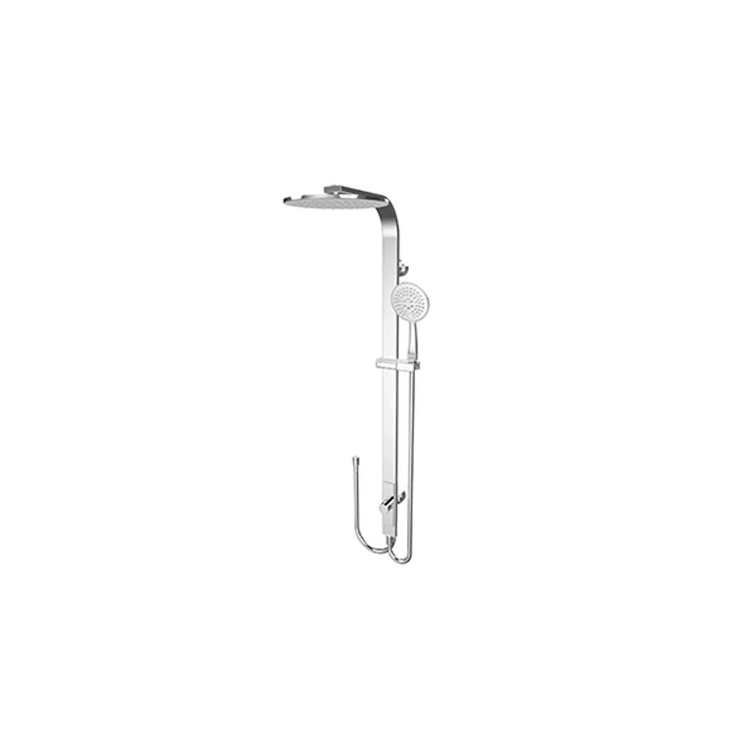 Nero Rain Round Shower Set Double Hose - Chrome