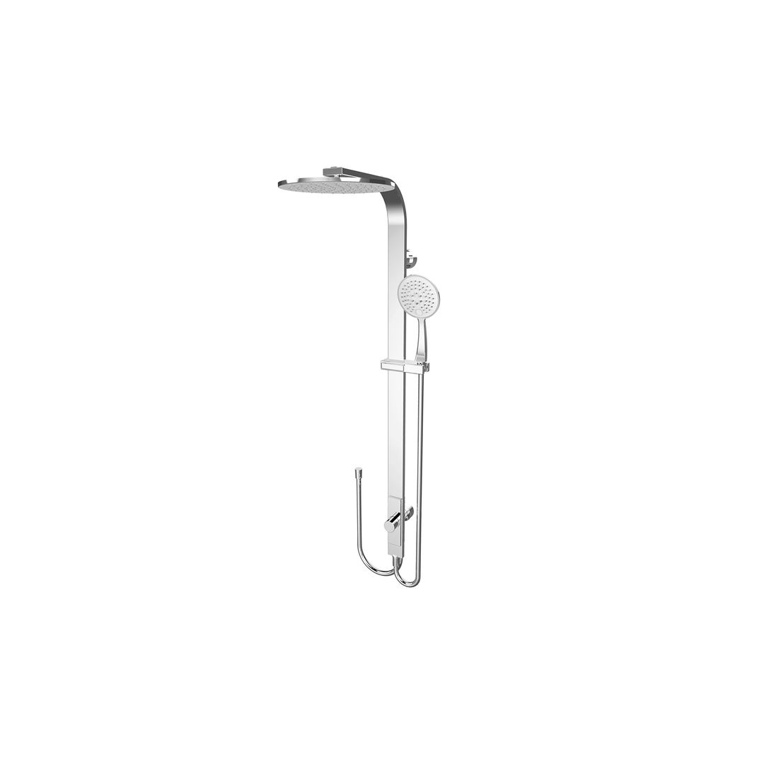 Nero Rain Round Shower Set Double Hose - Chrome