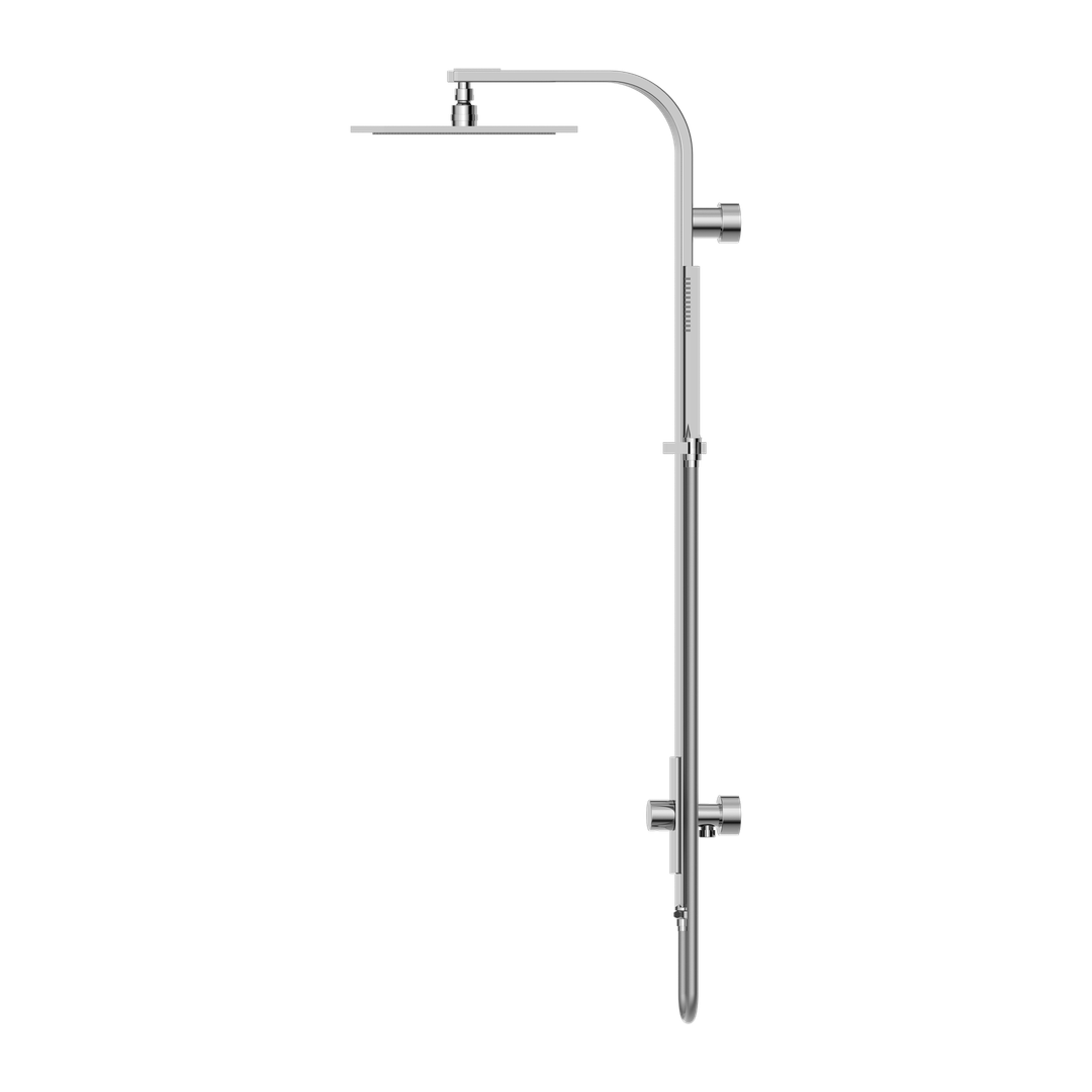 Nero Rain Square Shower Set Single Hose - Chrome