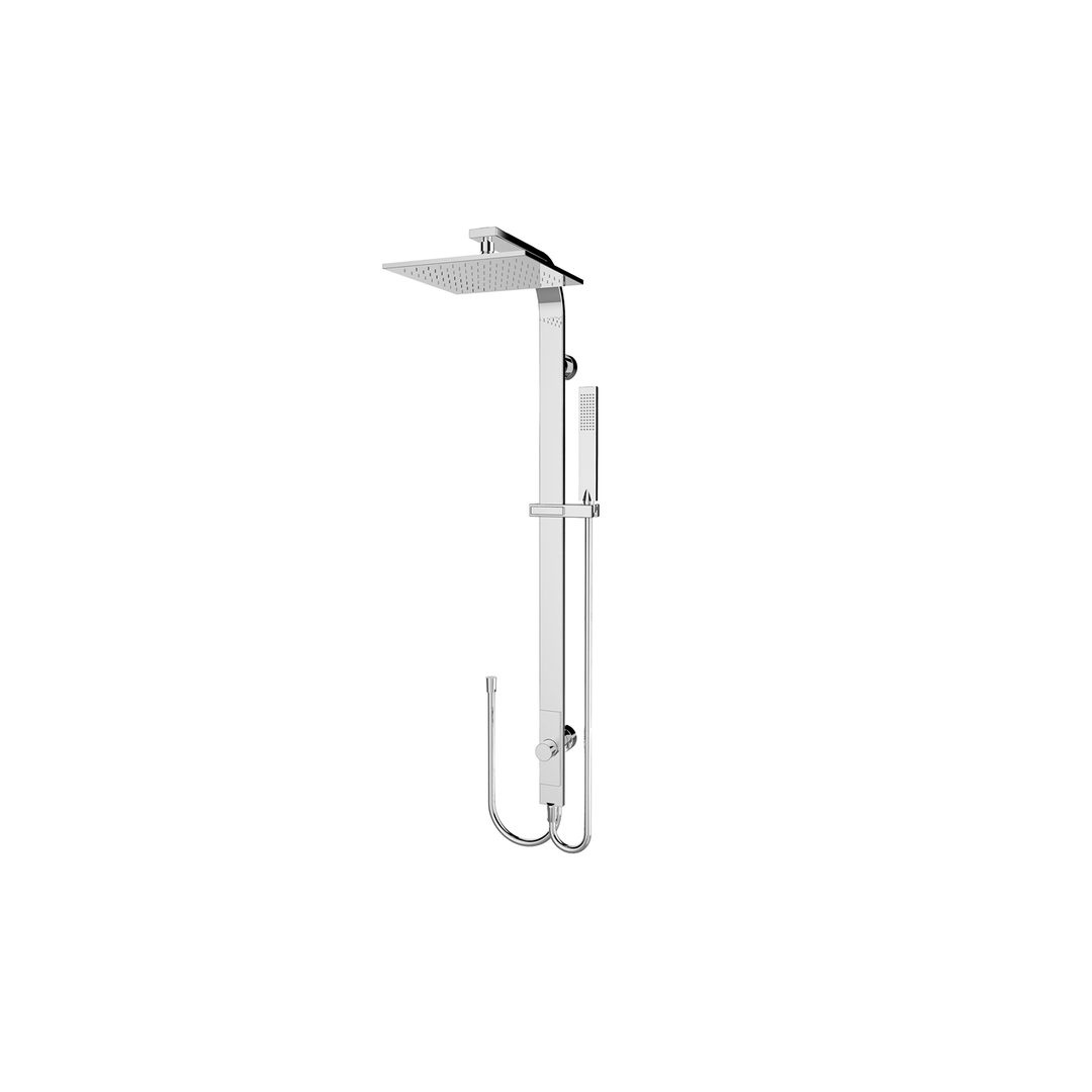 Nero Rain Square Shower Set Double Hose - Chrome