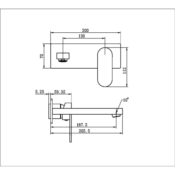 Nero Ecco Wall Basin/Bath Mixer Trim Kits Only Chrome