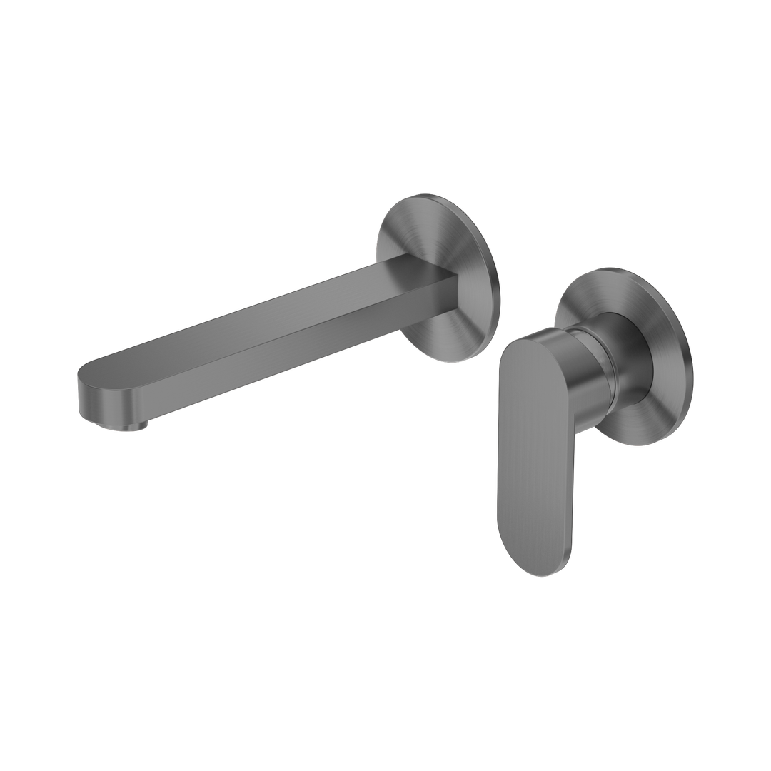 Nero Ecco Wall Basin/Bath Mixer Separate Back Plate Gun Metal