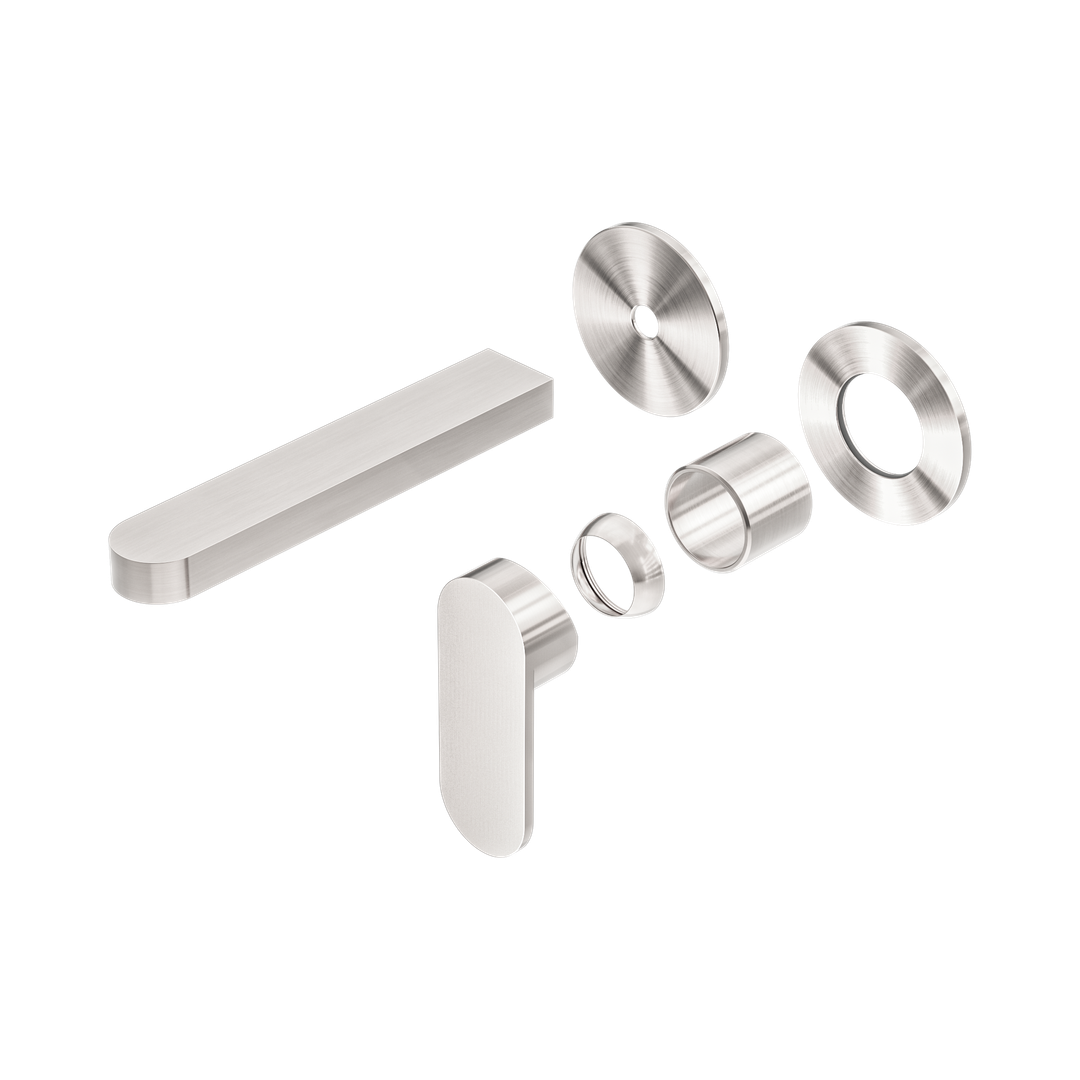 Nero Ecco Wall Basin/Bath Mixer Separate Back Plate Trim Kits Only Brushed Nickel