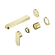 Nero Ecco Wall Basin/Bath Mixer Separate Back Plate 60Mm Trim Kits Only Brushed Gold