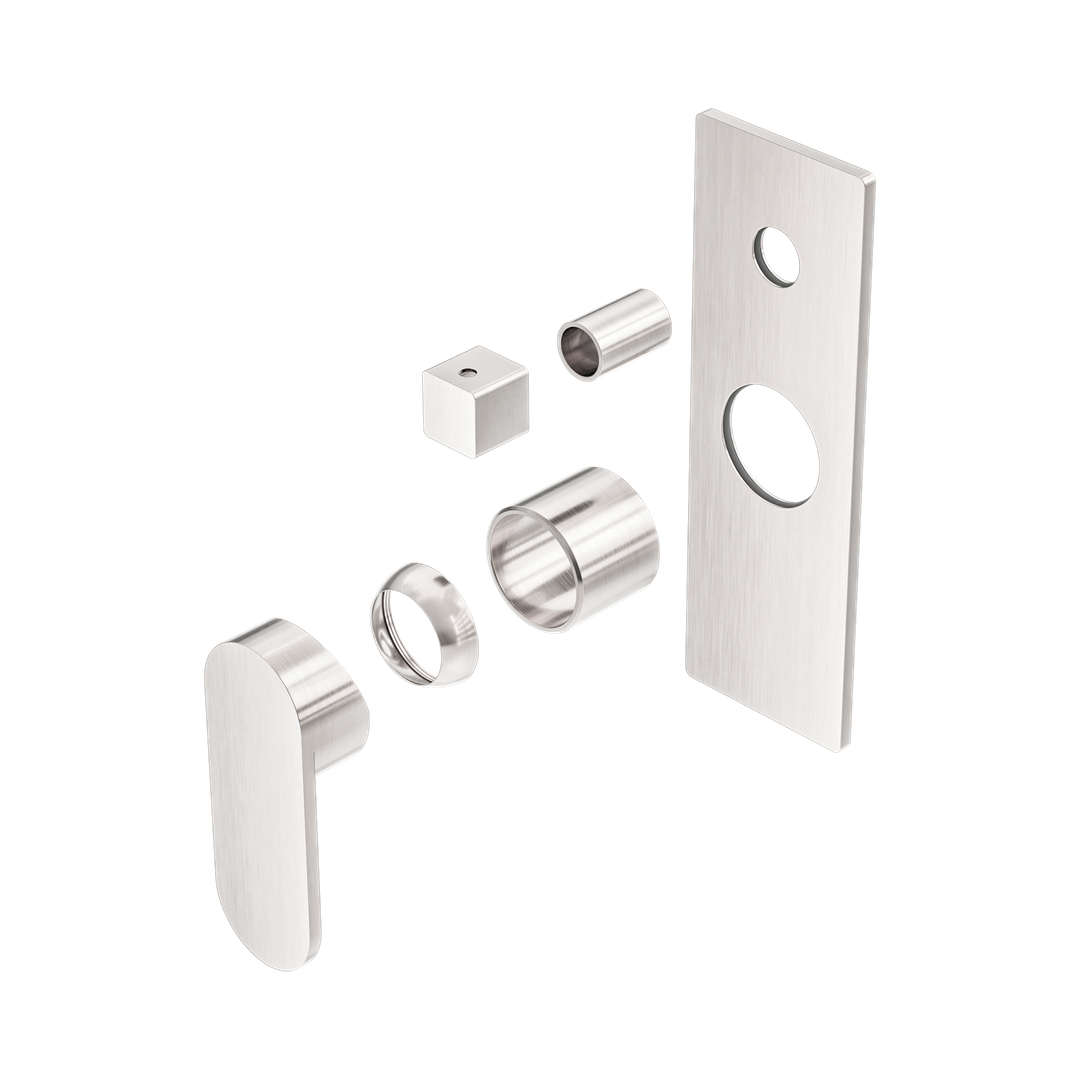 Nero Ecco Shower Mixer With Diverter Trim Kits Only Brushed Nickel