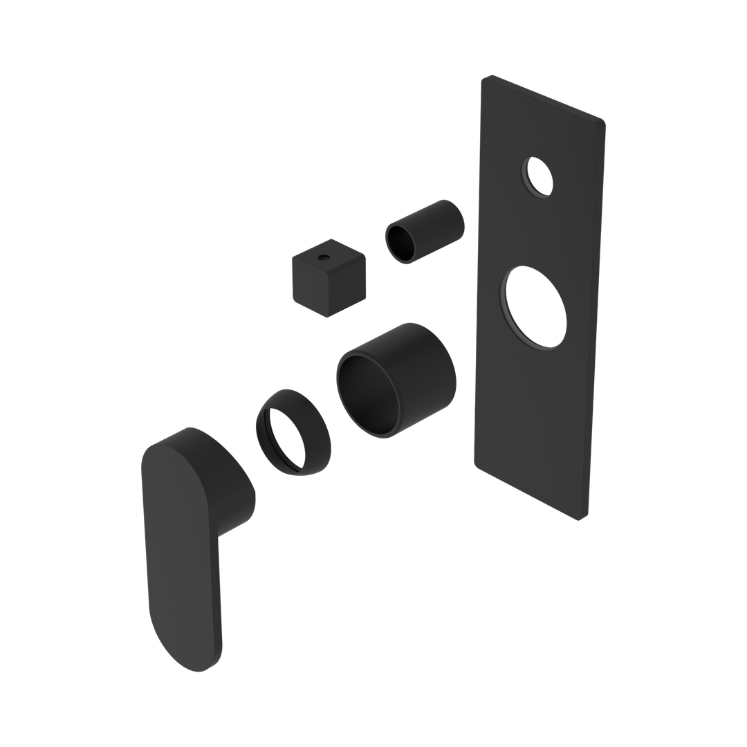 Nero Ecco Shower Mixer With Diverter Trim Kits Only Matte Black