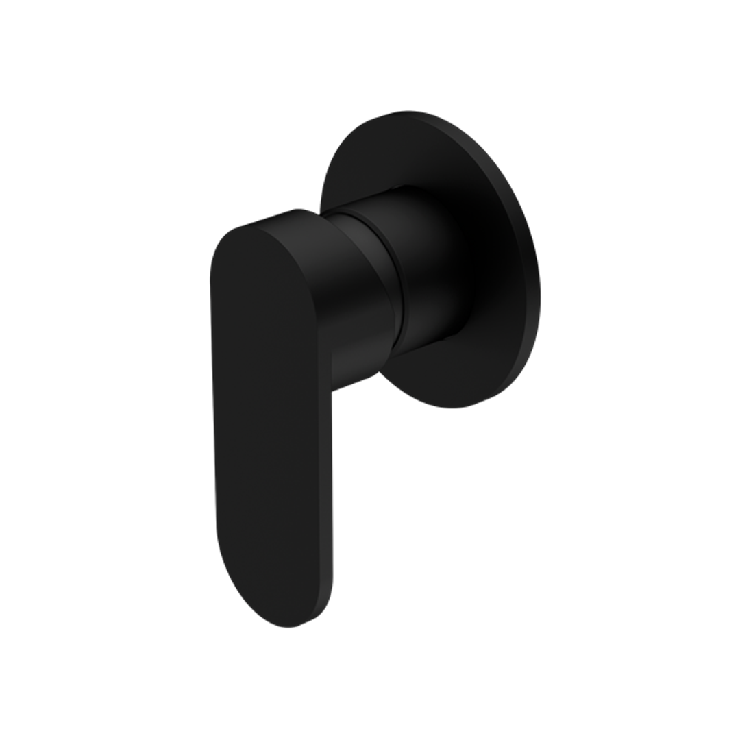 Nero Ecco Shower Mixer 80mm Round Plate - Matt Black