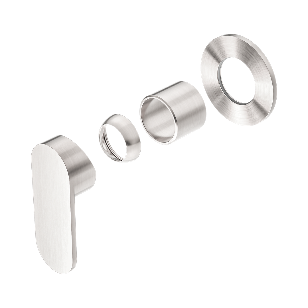 Nero Ecco Shower Mixer 80Mm Round Plate Trim Kits Only Brushed Nickel