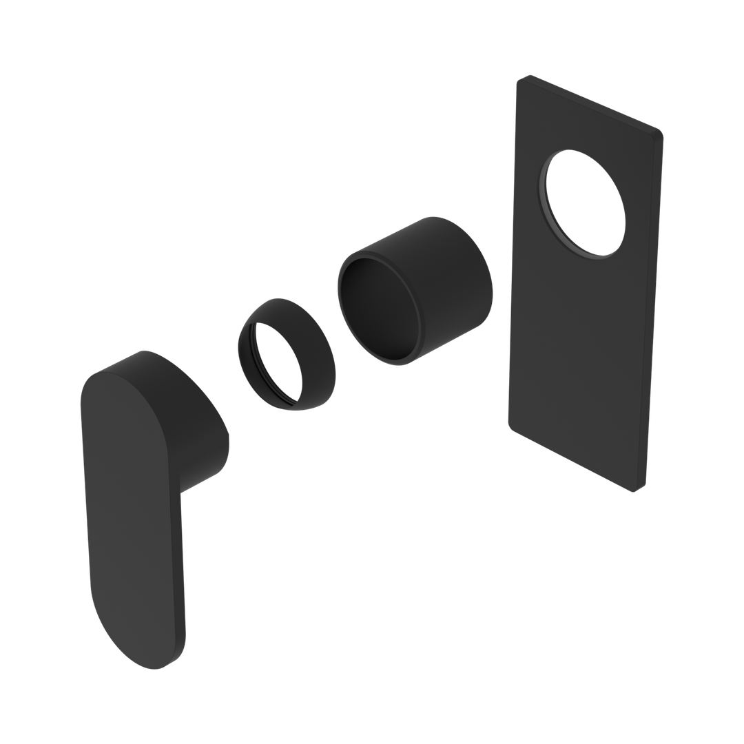 Nero Ecco Shower Mixer Trim Kits Only Matte Black