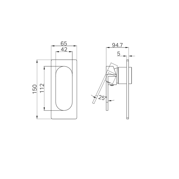 Nero Ecco Shower Mixer Trim Kits Only Matte Black