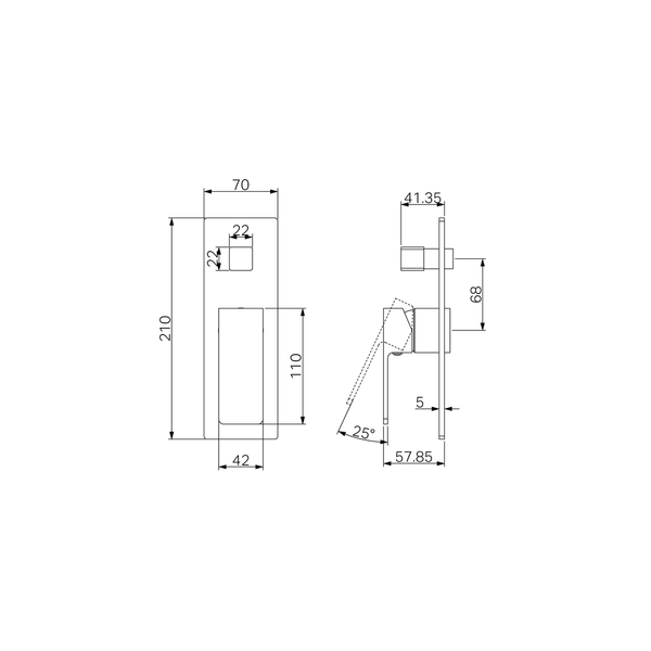Nero Celia Shower Mixer With Diverter Trim Kits Only Brushed Nickel