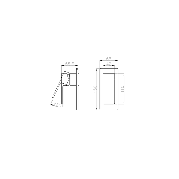 Nero Celia Shower Mixer Rectangular Backplate Trim Kits Only Chrome