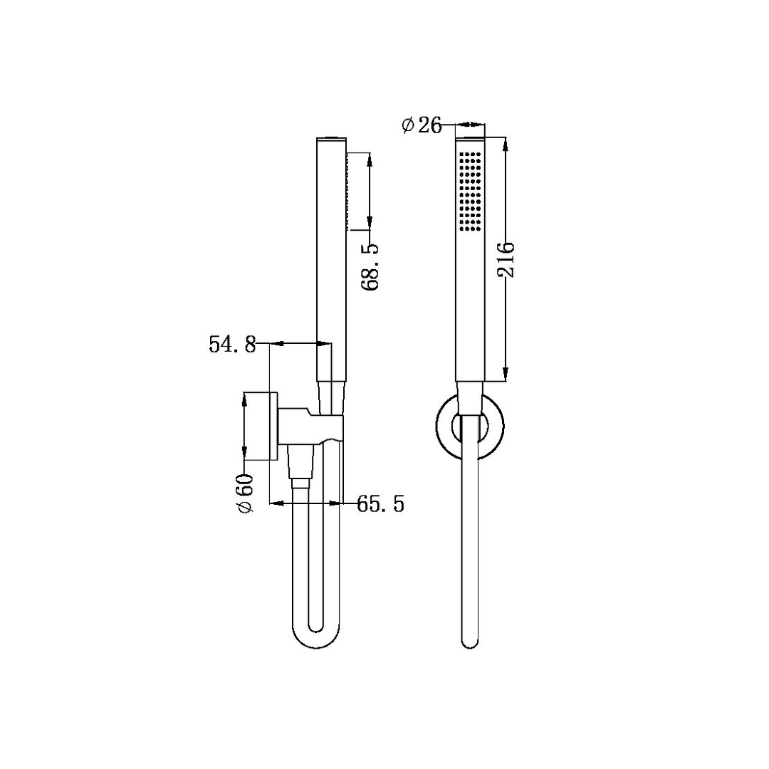 Round Shower Bracket Matte Black