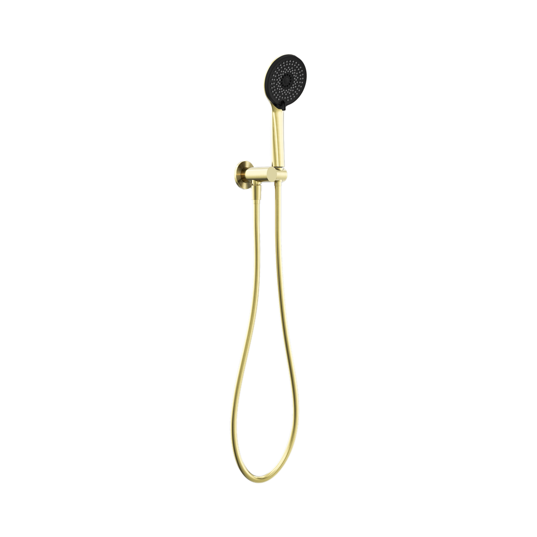 Project Round Nero Shower On Bracket 4 Star Rating - Brushed Gold