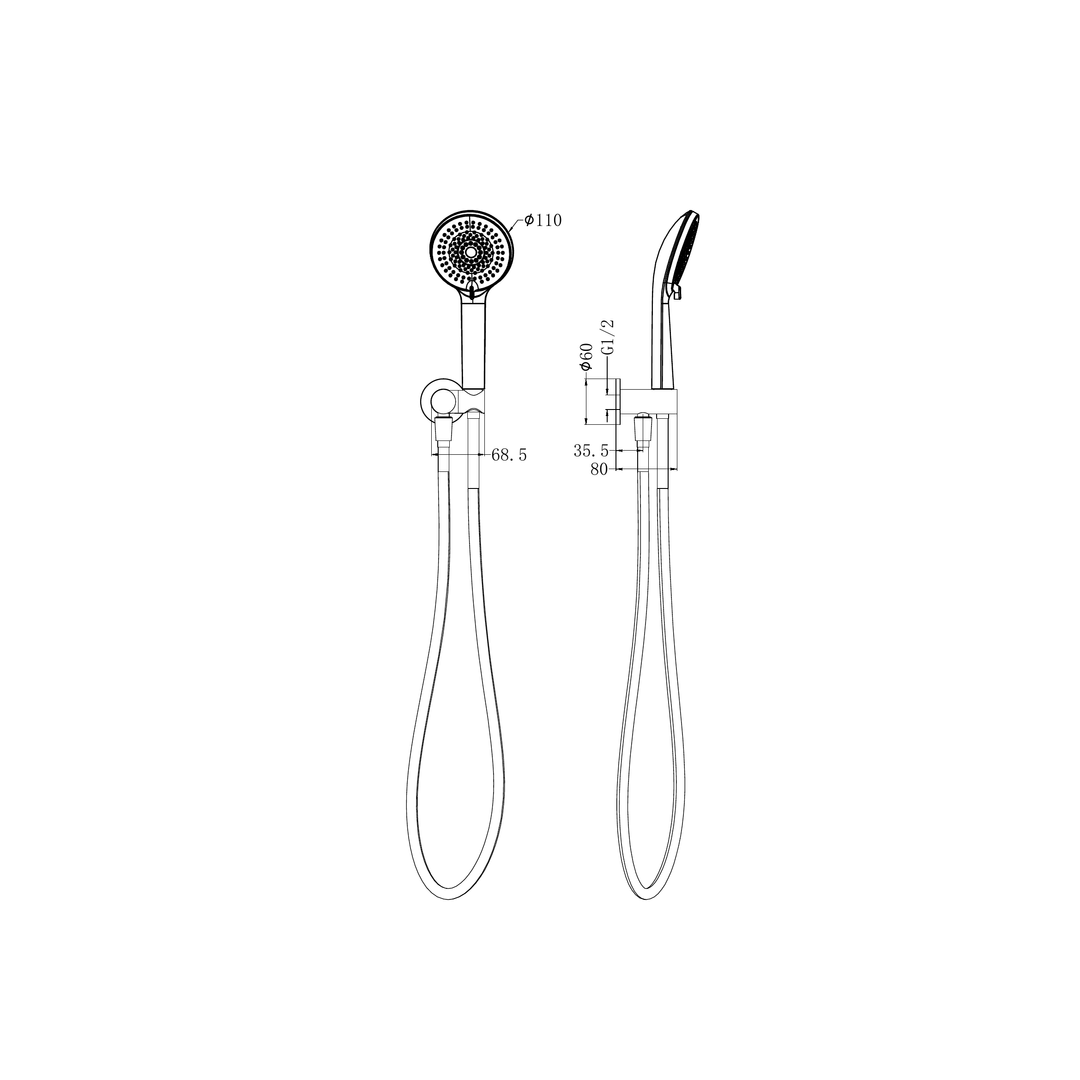 Project Round Nero Shower On Bracket 4 Star Rating - Matte Black