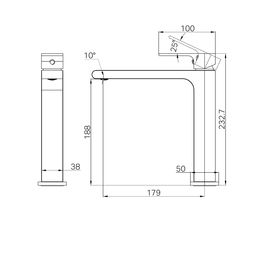Nero Bianca Mid Tall Basin Mixer Gun Metal