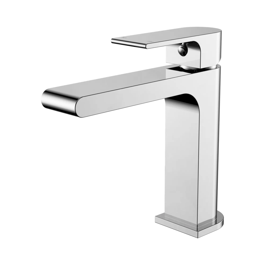 Nero Bianca Basin Mixer Straight Spout Chrome