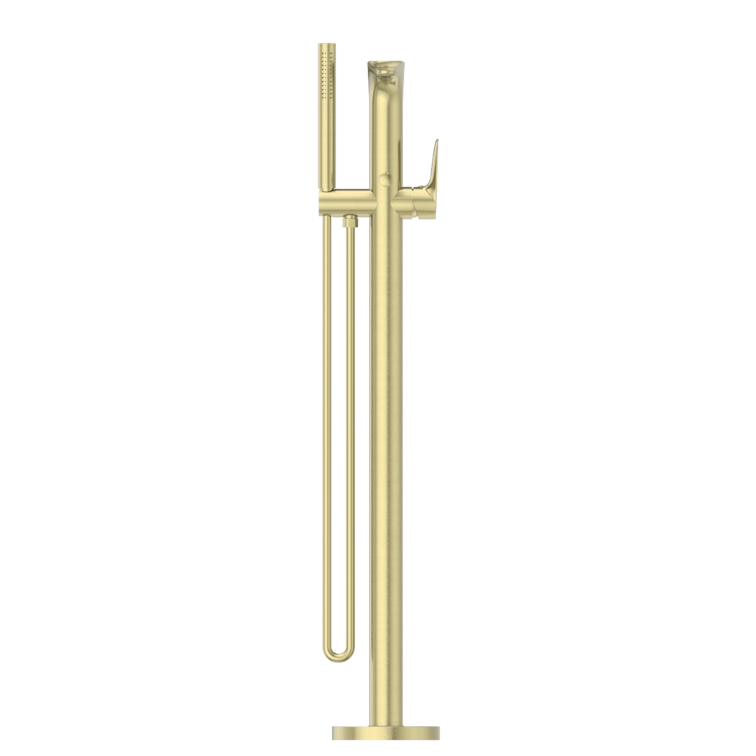 Nero Bianca Floor Standing Bath Mixer Brushed Gold