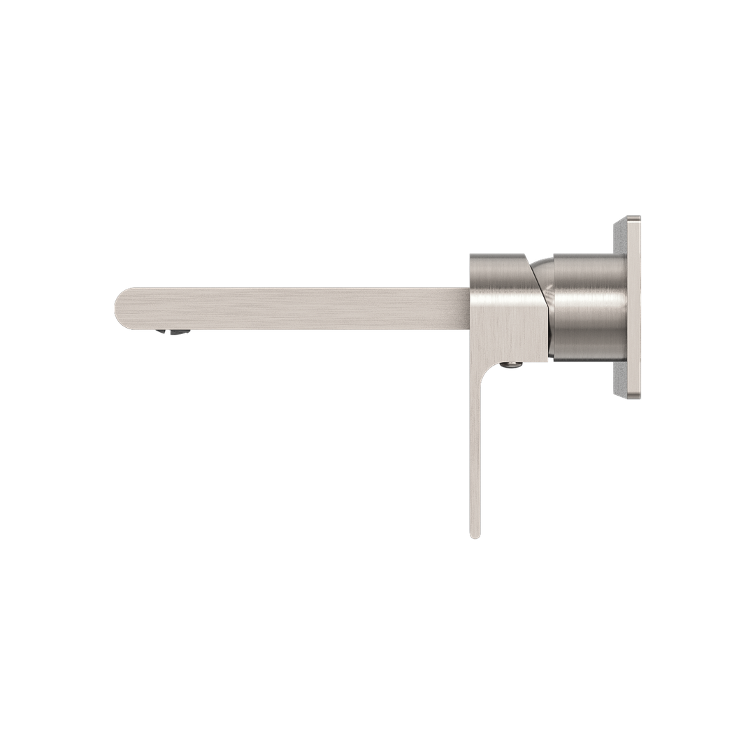 Nero Bianca Wall Basin Mixer - Brushed Nickel