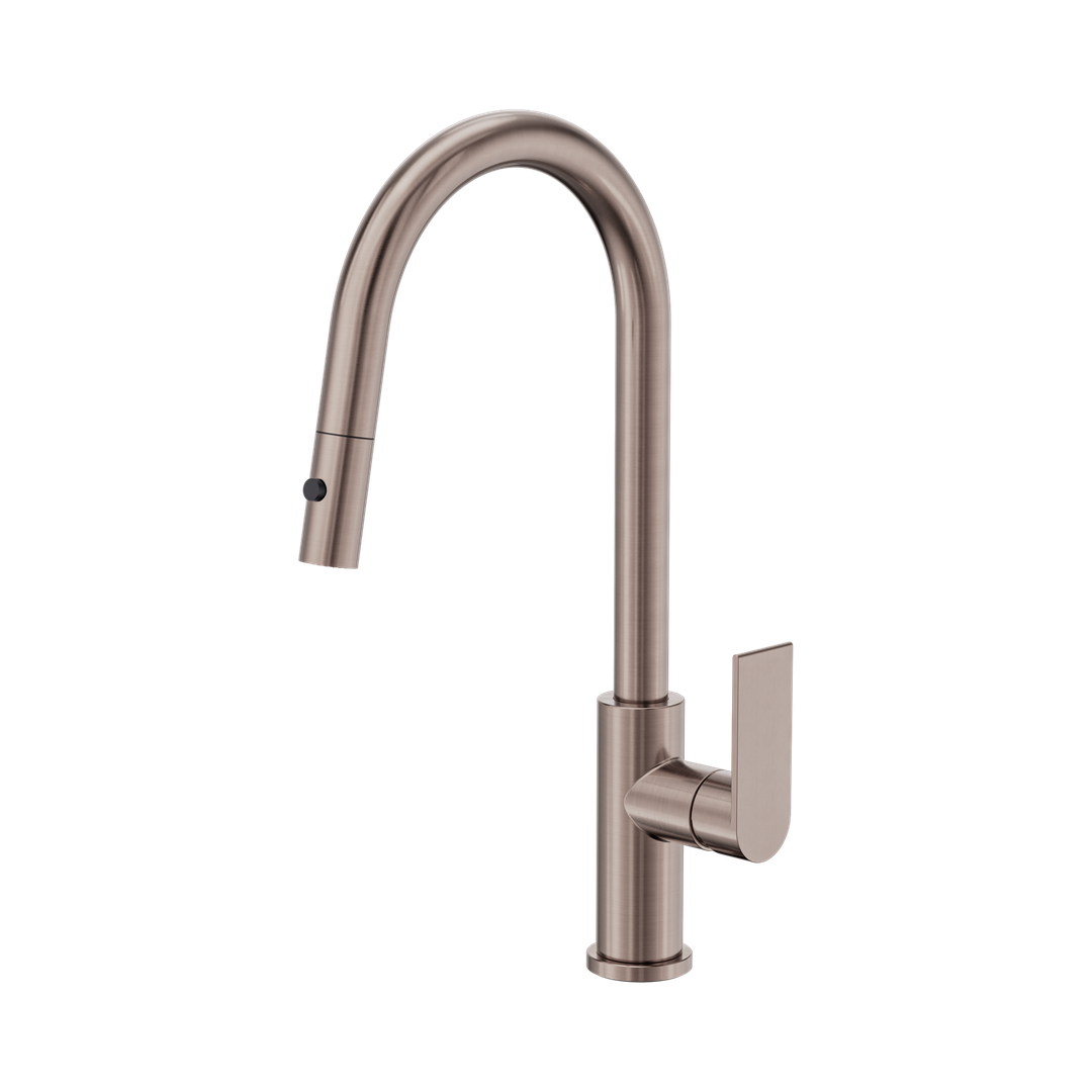 Nero Bianca Pull Out Sink Mixer With Vegie Spray Function Brushed Bronze