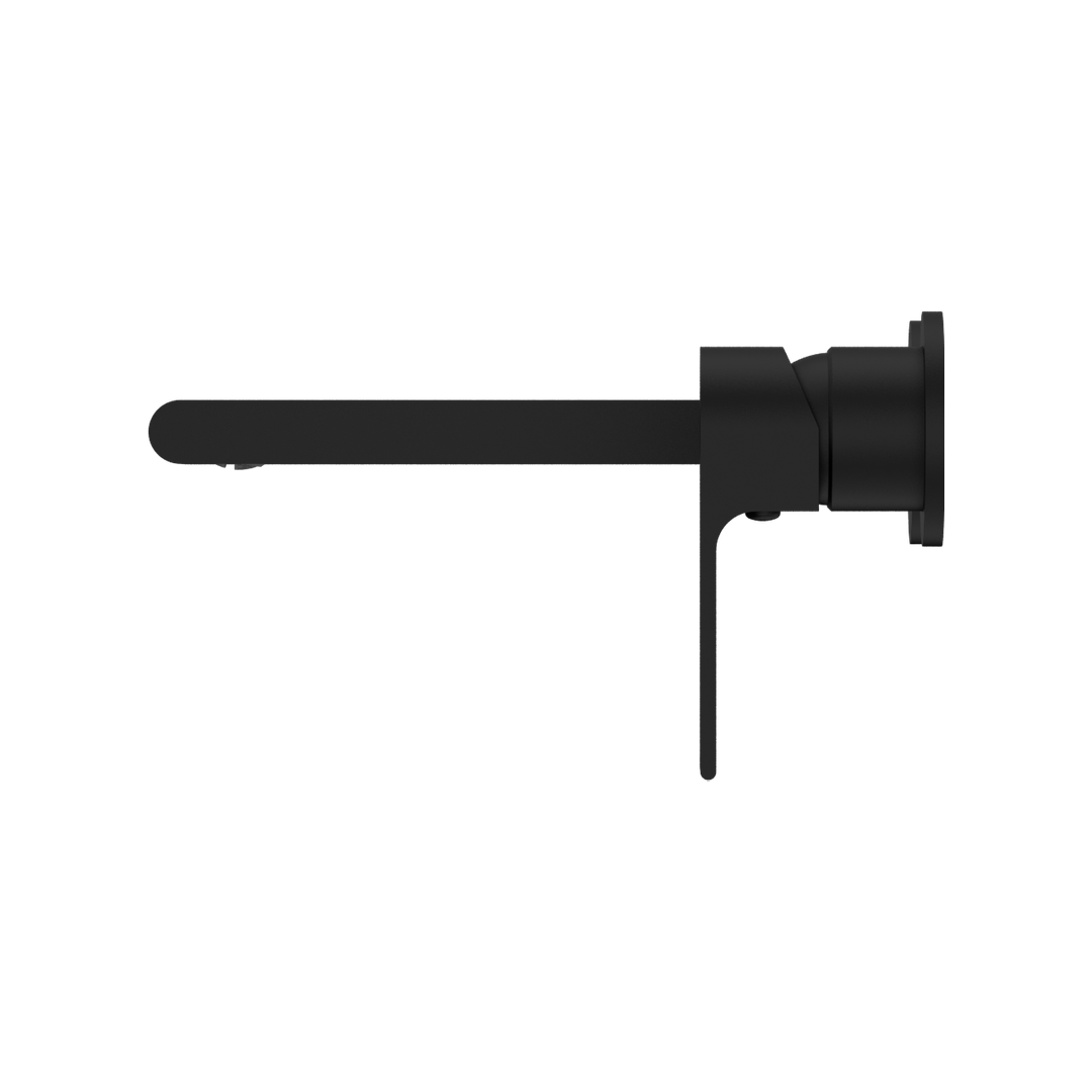 Bianca Wall Basin Mixer Separate Back Plate Matt Black