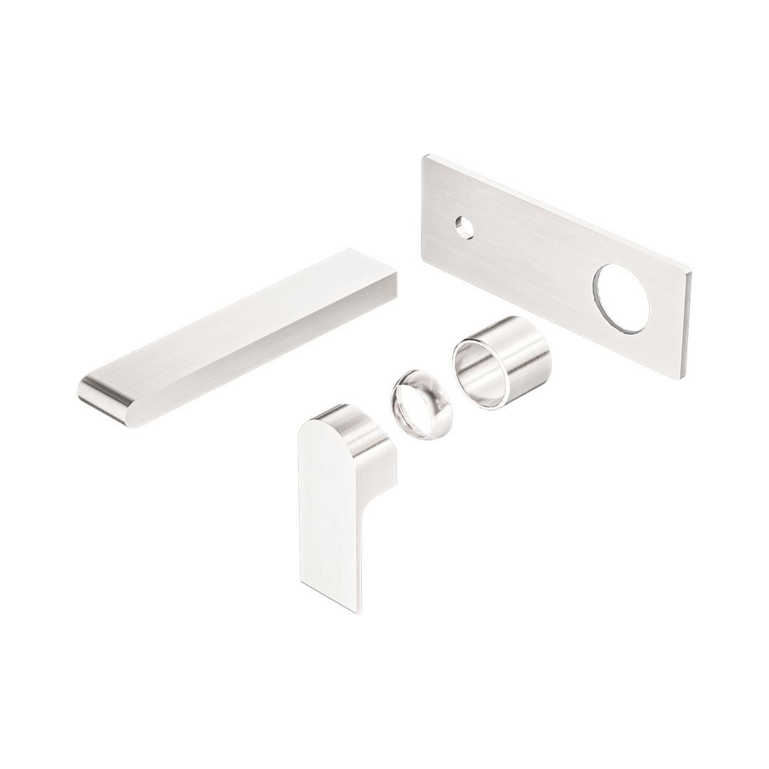 Nero Bianca Wall Basin/Bath Mixer 187Mm Trim Kits Only Brushed Nickel