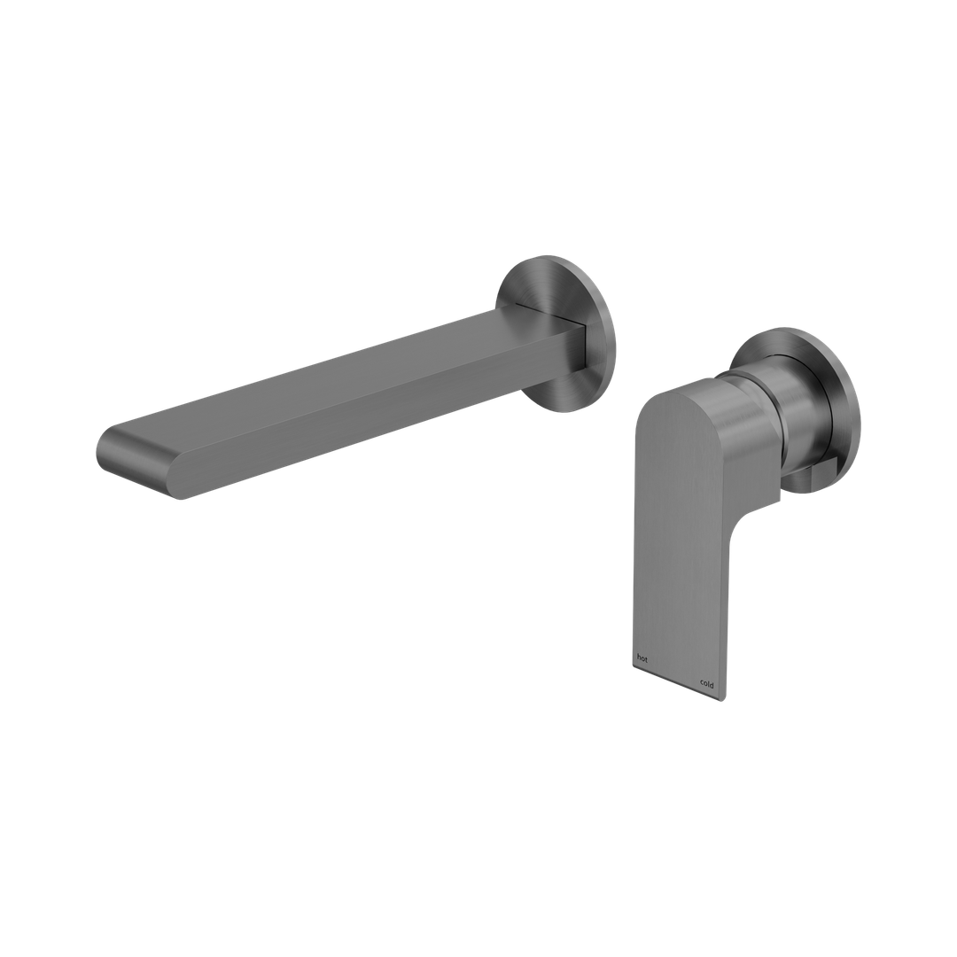 Nero Bianca Wall Basin/Bath Mixer Separate Back Plate 230Mm Gun Metal