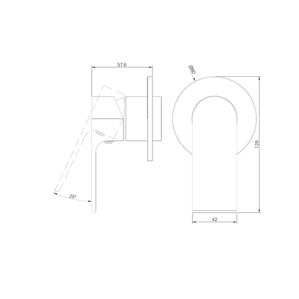 Nero Bianca Shower Mixer 80Mm Plate Trim Kits Only Brushed Bronze