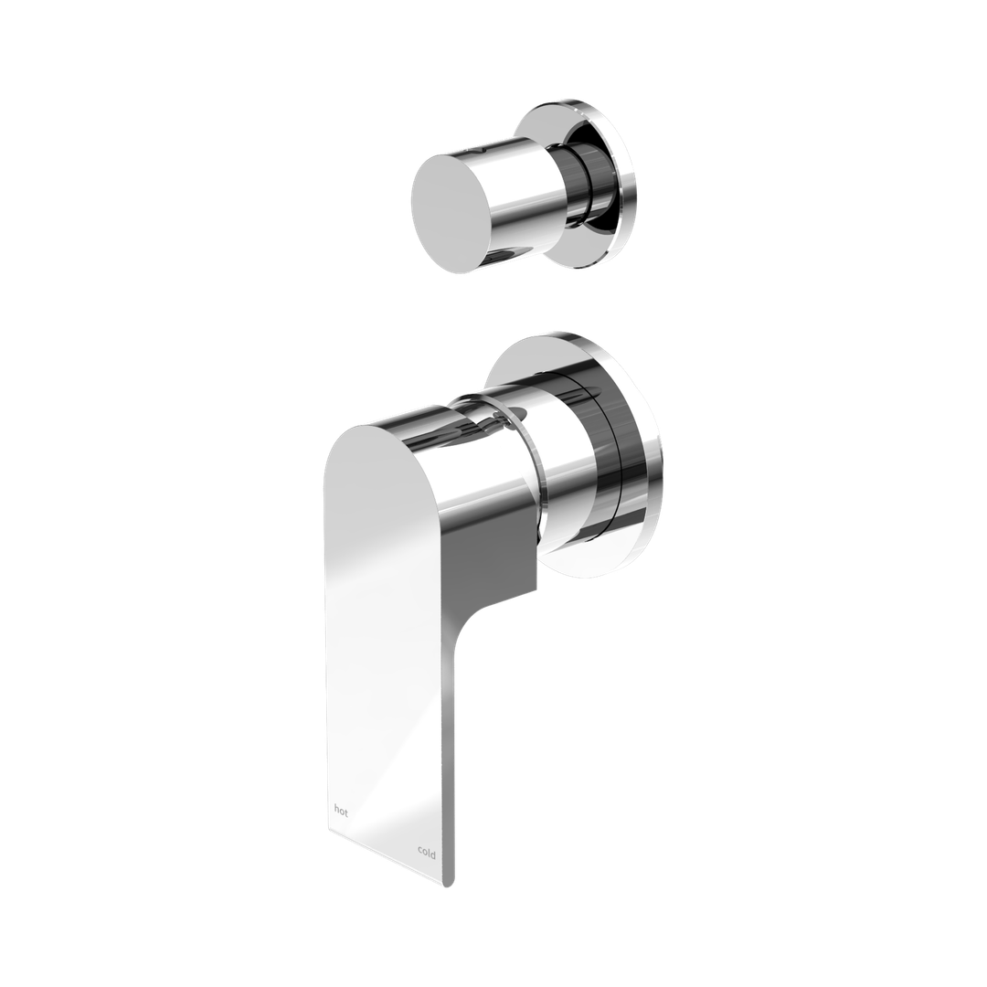Nero Bianca Shower Mixer With Diverter Separate Back Plate Chrome