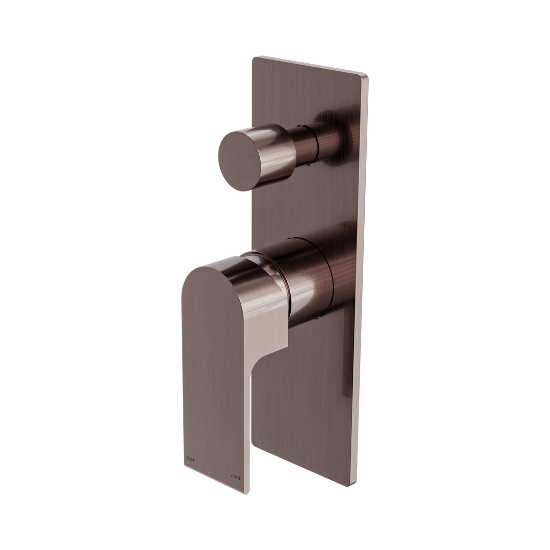 Nero Bianca Shower Mixer With Diverter Brushed Bronze