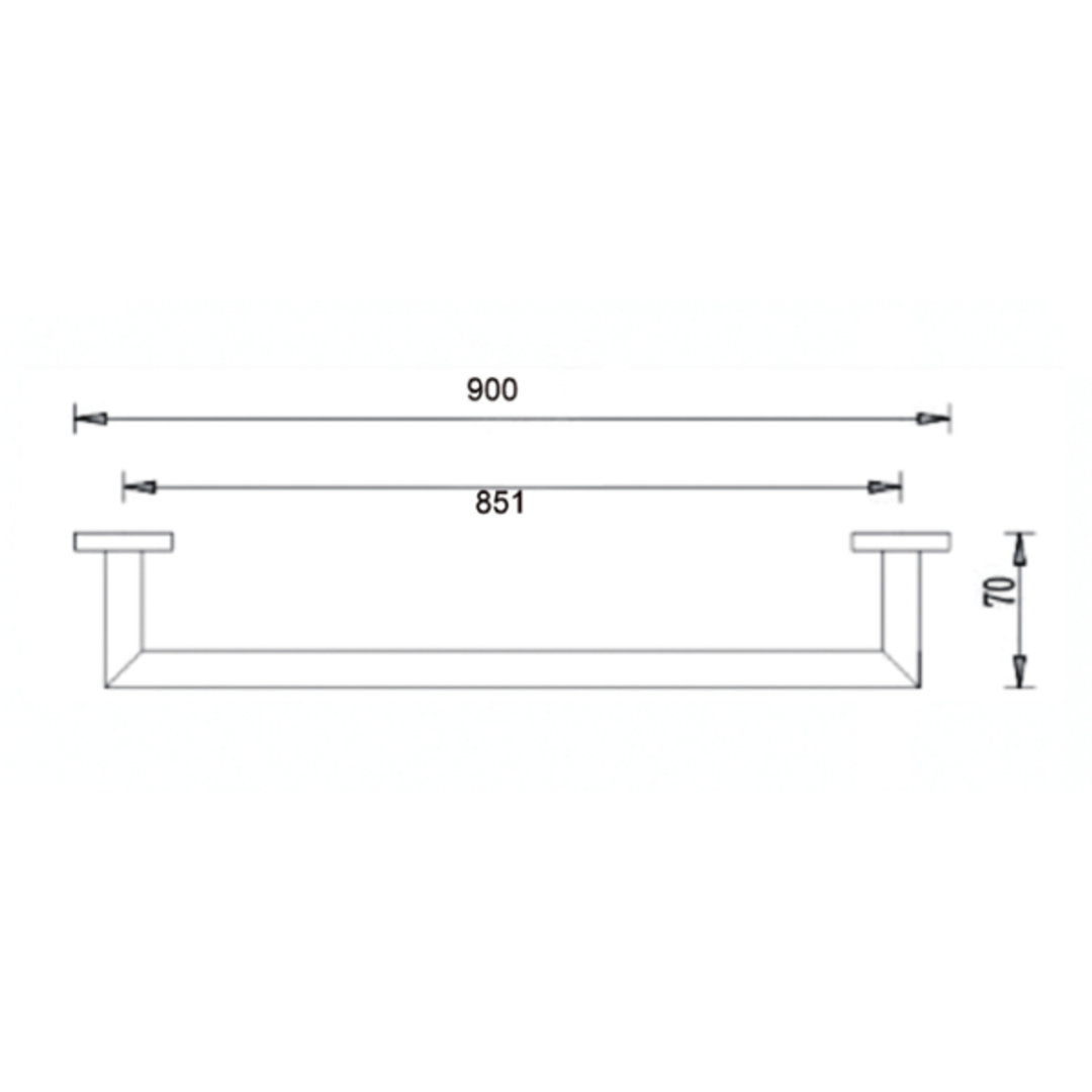 Nero Dolce 900Mm Single Towel Rail Chrome
