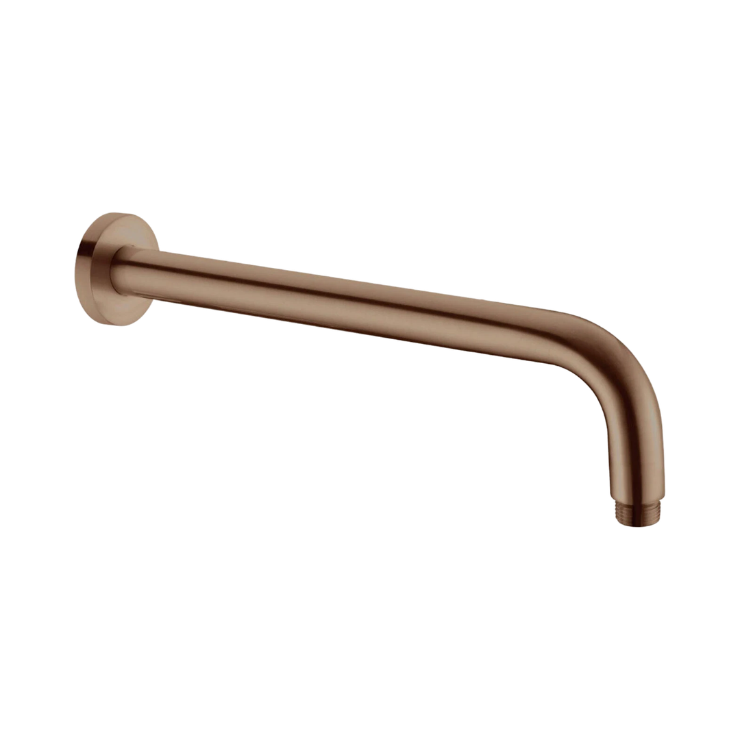 Nero Round Shower Arm 500mm Brushed Bronze