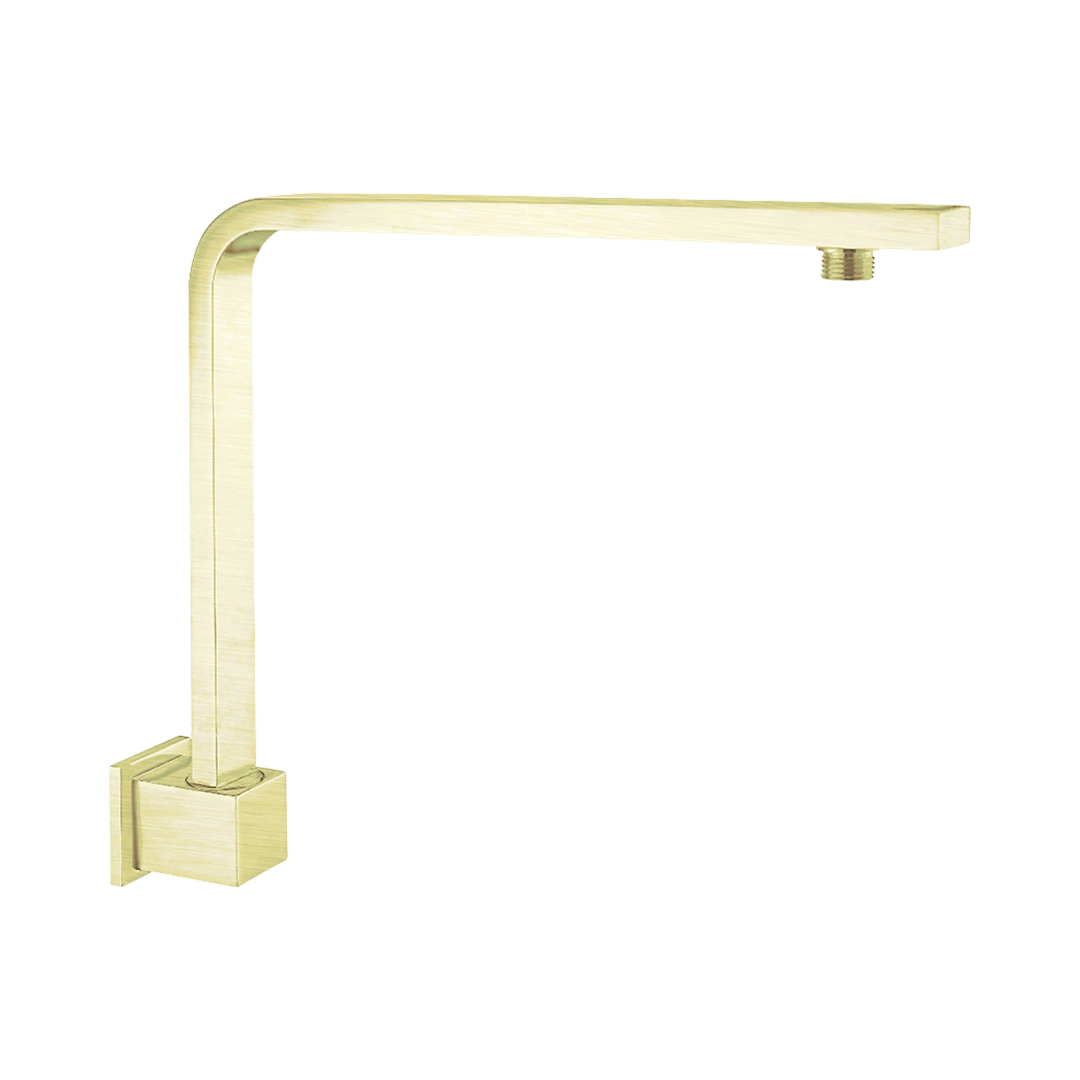 Nero Square Swivel Shower Arm Brushed Gold