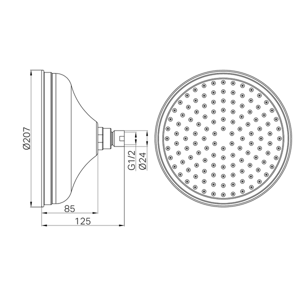 Nero York 200Mm Shower Head Chrome