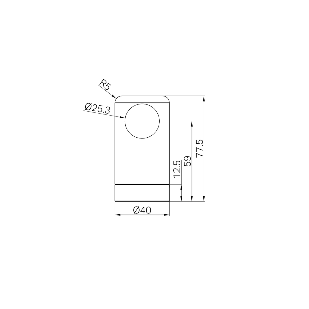 Nero Mecca Care Make Your Own 25Mm Grab Rail End Bracket Matte Black