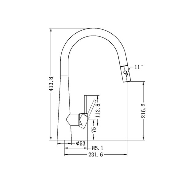 Nero Dolce Pull Out Sink Mixer With Vegie Spray Function Matte Black