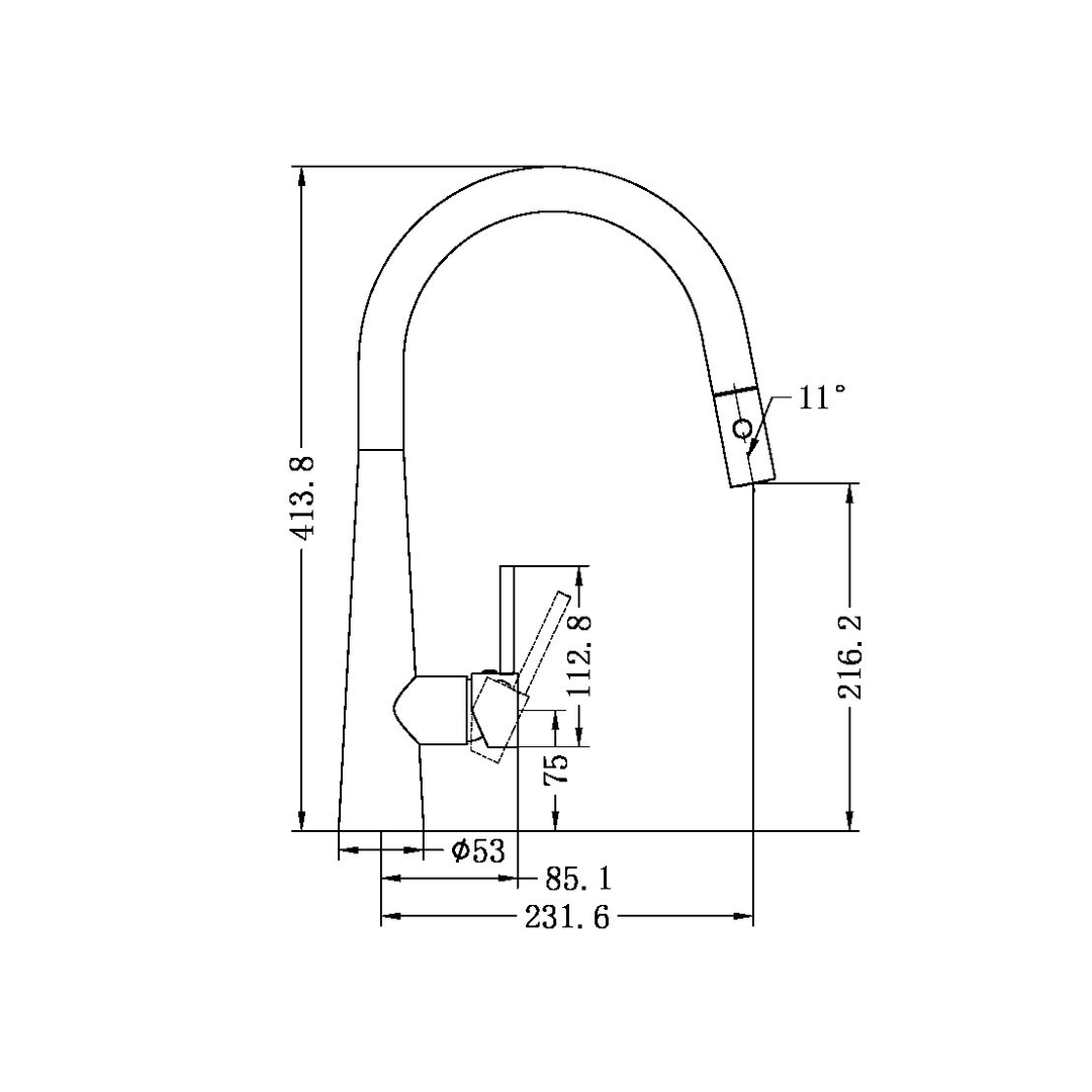 Nero Dolce Pull Out Sink Mixer With Vegie Spray Function - Gun Metal