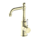 Nero York Basin Mixer With White Porcelain Lever Aged Brass