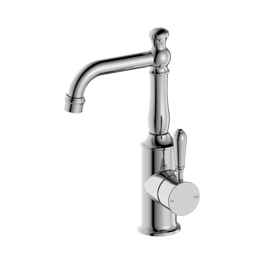 Nero York Basin Mixer With Metal Lever Chrome