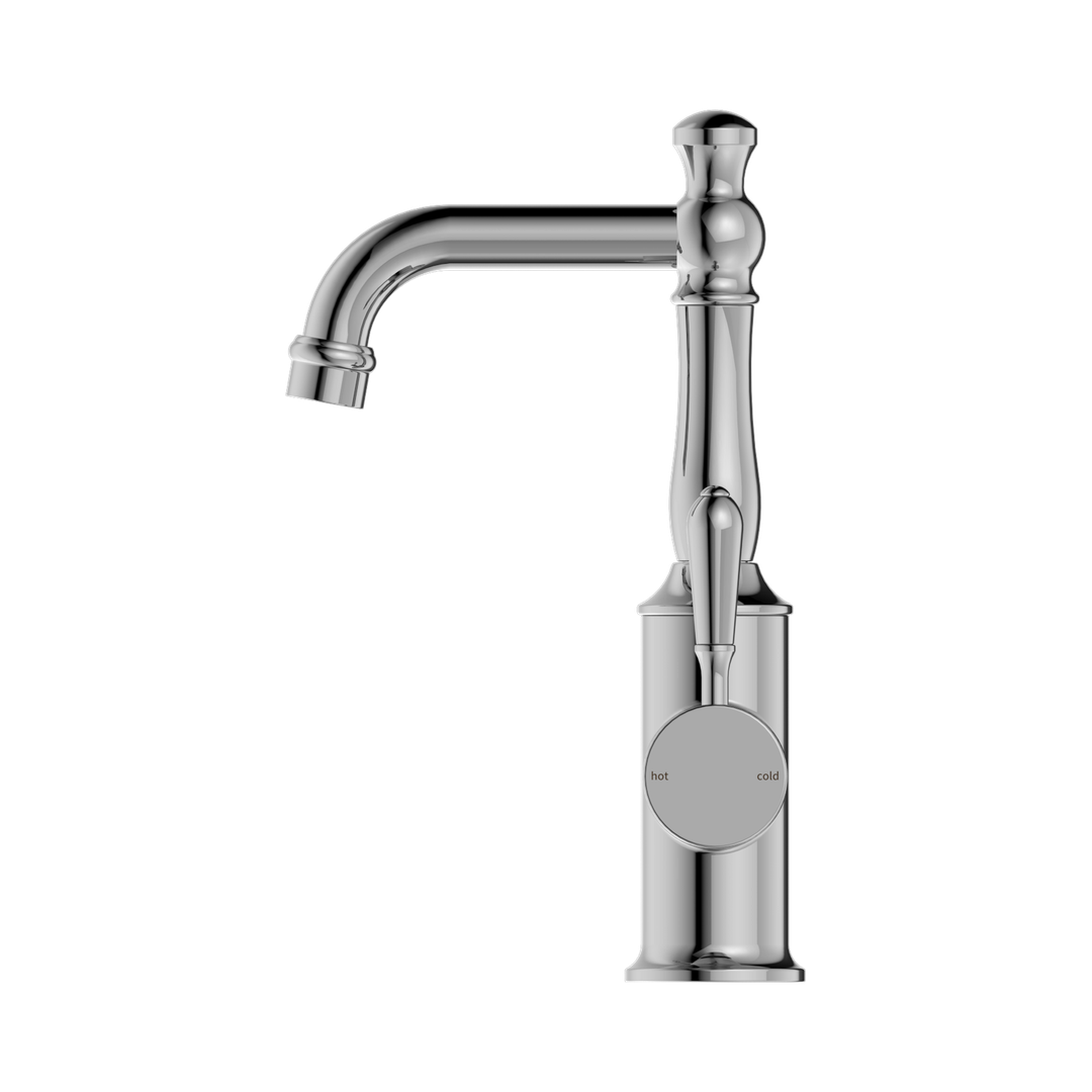 Nero York Basin Mixer With Metal Lever Chrome