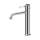 NERO YORK STRAIGHT TALL BASIN MIXER WITH WHITE PORCELAIN LEVER CHROME
