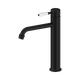 Nero York Straight Tall Basin Mixer With White Porcelain Lever Matte Black