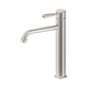Nero York Straight Tall Basin Mixer With Metal Lever Brushed Nickel