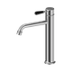 Nero York Straight Tall Basin Mixer With Black Porcelain Lever Chrome