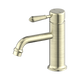 NERO YORK STRAIGHT BASIN MIXER WITH METAL LEVER AGED BRASS